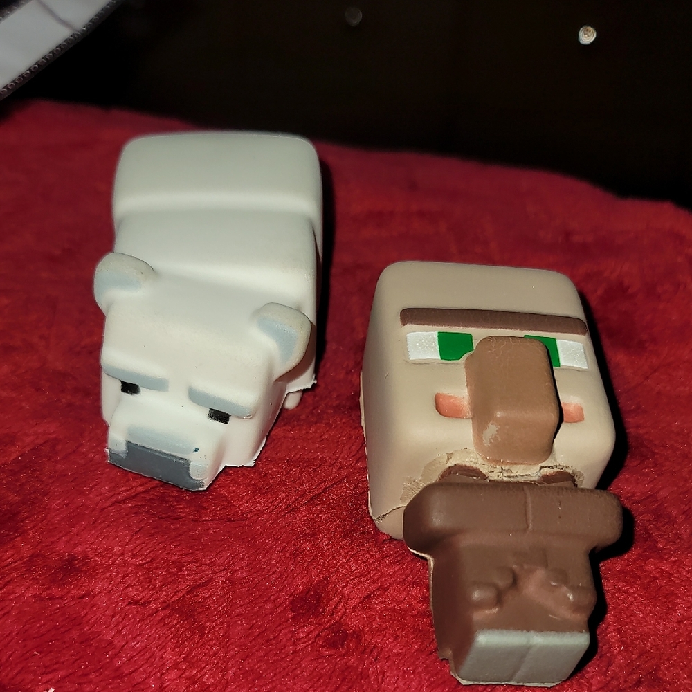 Minecraft Polar Bear and Villager Figures